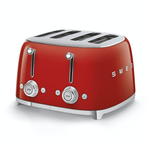 Image showing the 50's Retro 4 slice toaster - 4 slot, Red product.
