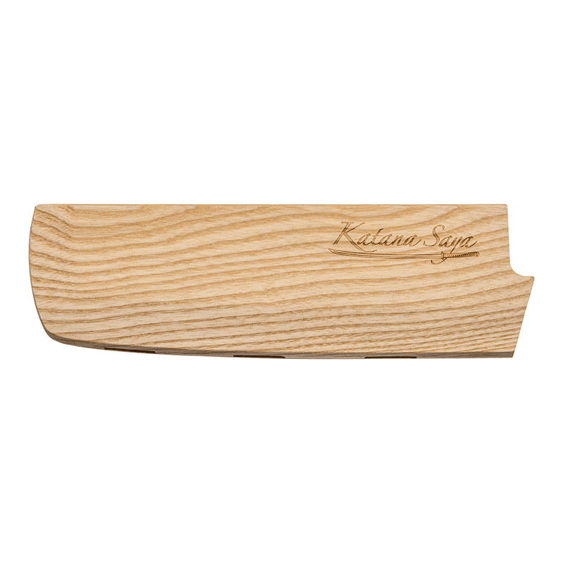 Katana Saya Olive Wood Nakiri Knife, 18cm Damascus Blade
