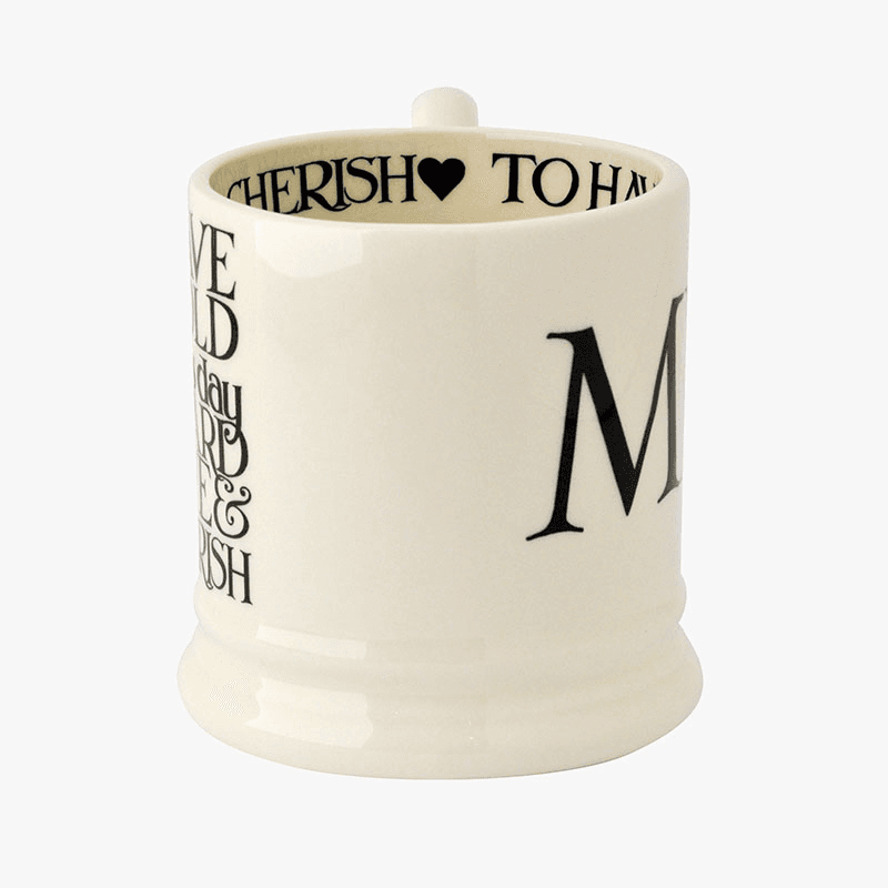 Black Toast Set of 2 Mr & Mr Mugs, 300ml, Cream