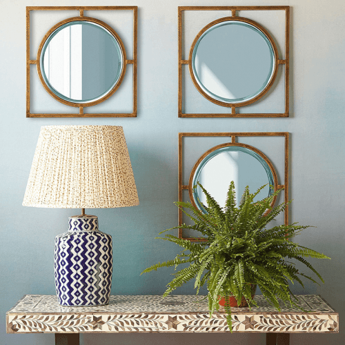 Image showing the Circle link Mirror, 46cm, Antique Gold product.