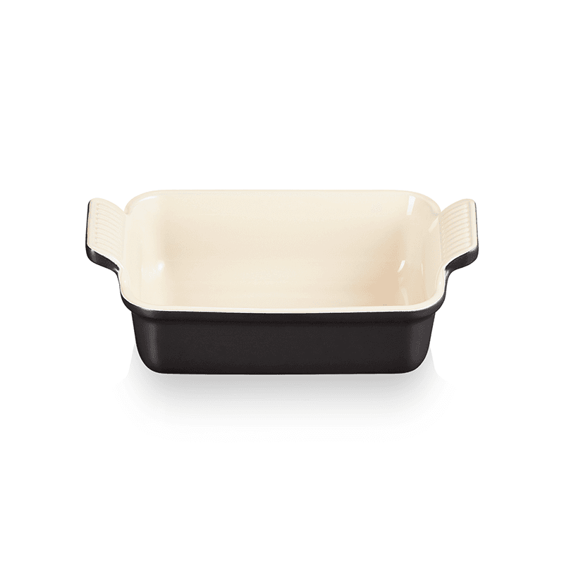Stoneware Rectangular dish, 19 x 14cm - 1 litre, satin black