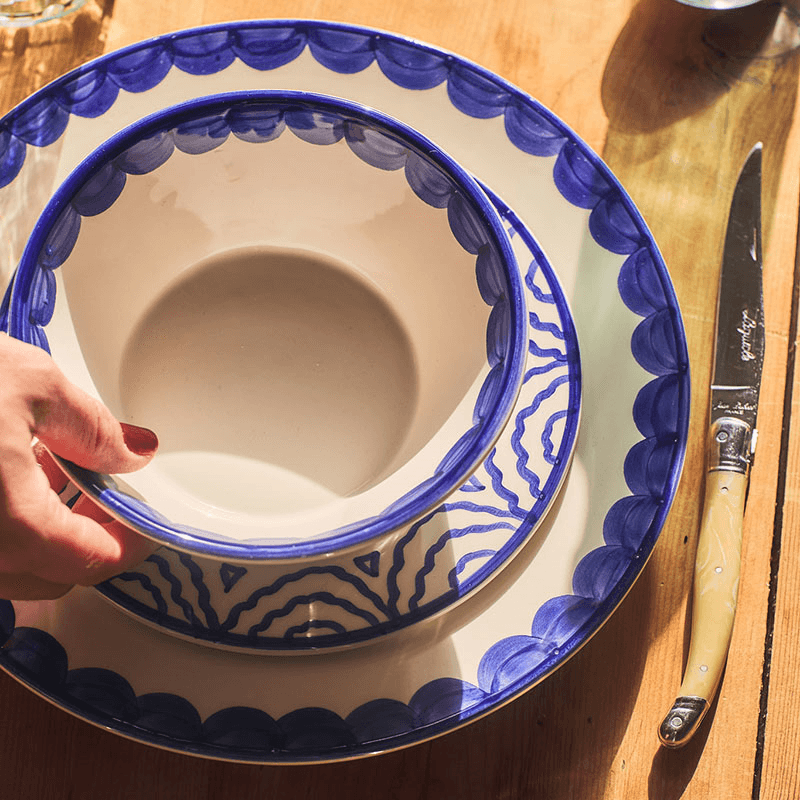 Scallop Set of 2 Bowls, D16cm, Blue