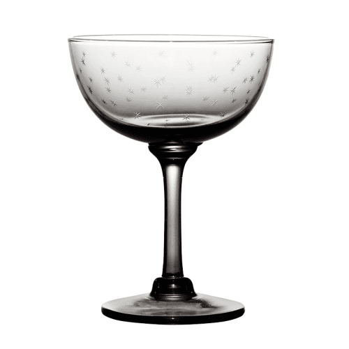 Stars Set of 4 Champagne Saucers, 150ml, Smoky