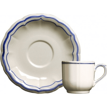 Image showing the Coffee Cup & Saucer, Filet Bleu, Set of 2 product.
