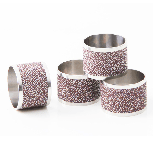 Image showing the Napkin Rings, Mulberry Shagreen, Set of 4 product.