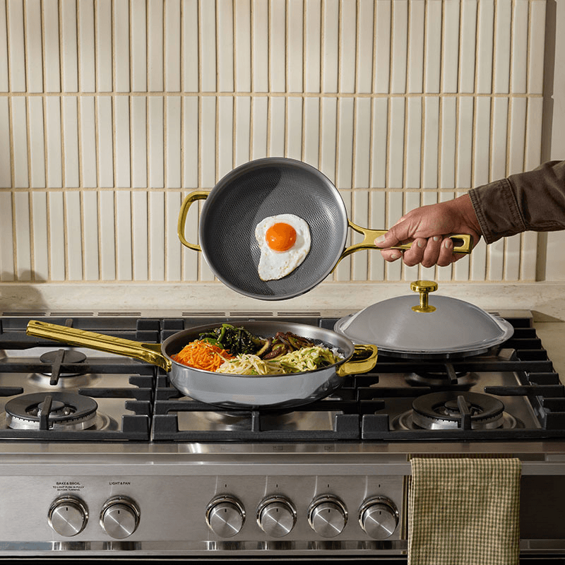 Titanium Pro Cookware Set, Chrome & Gold