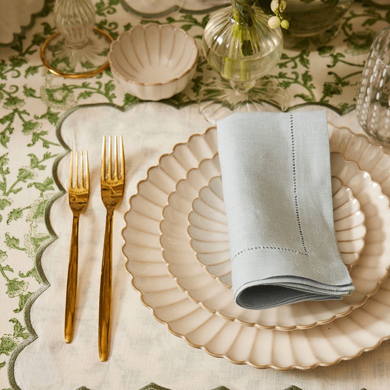 Scallop Shell Set of Charger Plates, D30cm, Oat