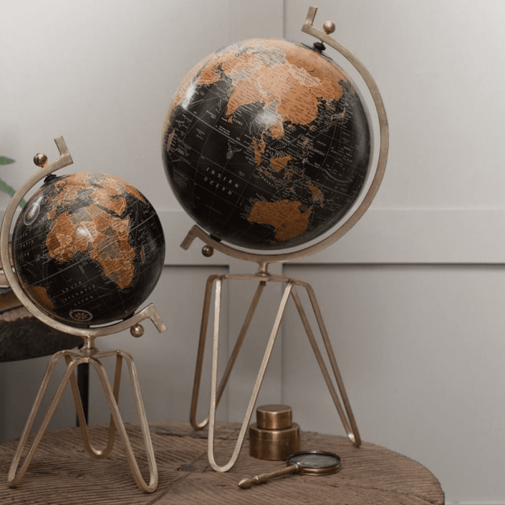 Ebu Decorative Globe, D32cm, Antique Brass