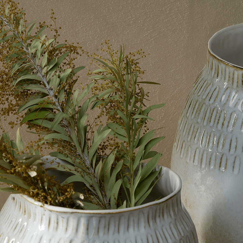 Anjuna Vase, H23cm, Reactive White