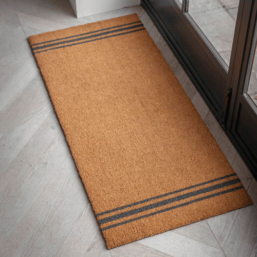 Image showing the Triple Stripe Doormat, L125 x W55cm, Beige product.
