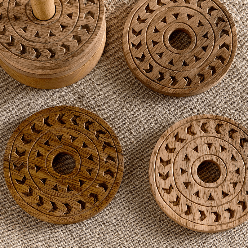 Anali Mango Wood Coasters, D10cm, Natural
