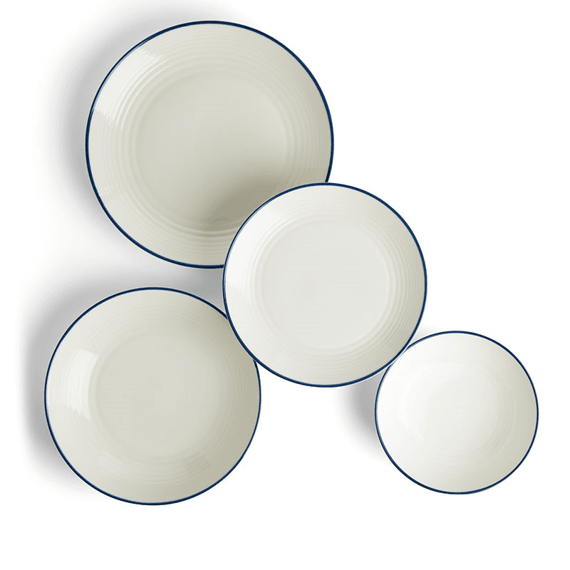 Gordon Ramsay Maze Denim Line 16 Piece Dinnerware Set, White