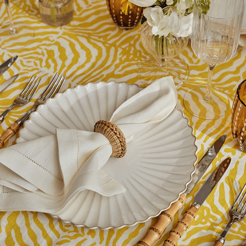 Zebra Tablecloth, 145 x 300cm, Yellow