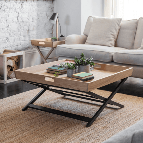 Image showing the Clockhouse Butlers Coffee Table, Natural & Carbon product.