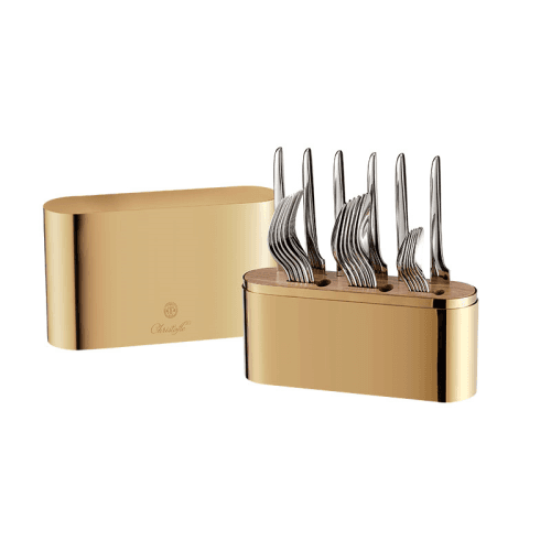Image showing the Concorde 24-Piece Cutlery Set with Case, Gold product.