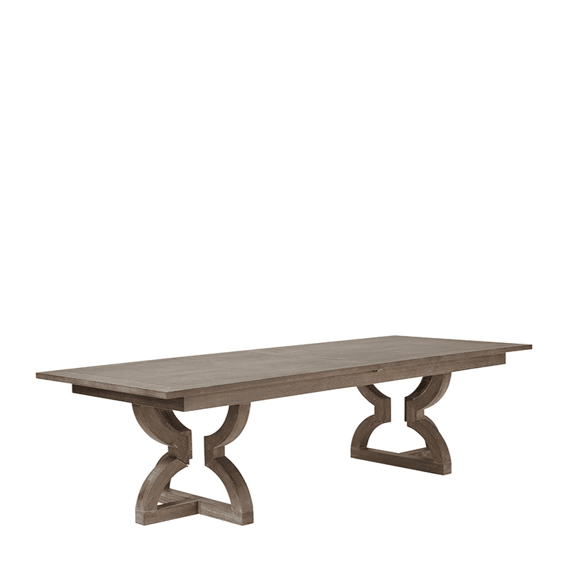Kaishu Extendable Dining Table - Watered Grey, 300cm x 100cm x 77cm, Watered Grey