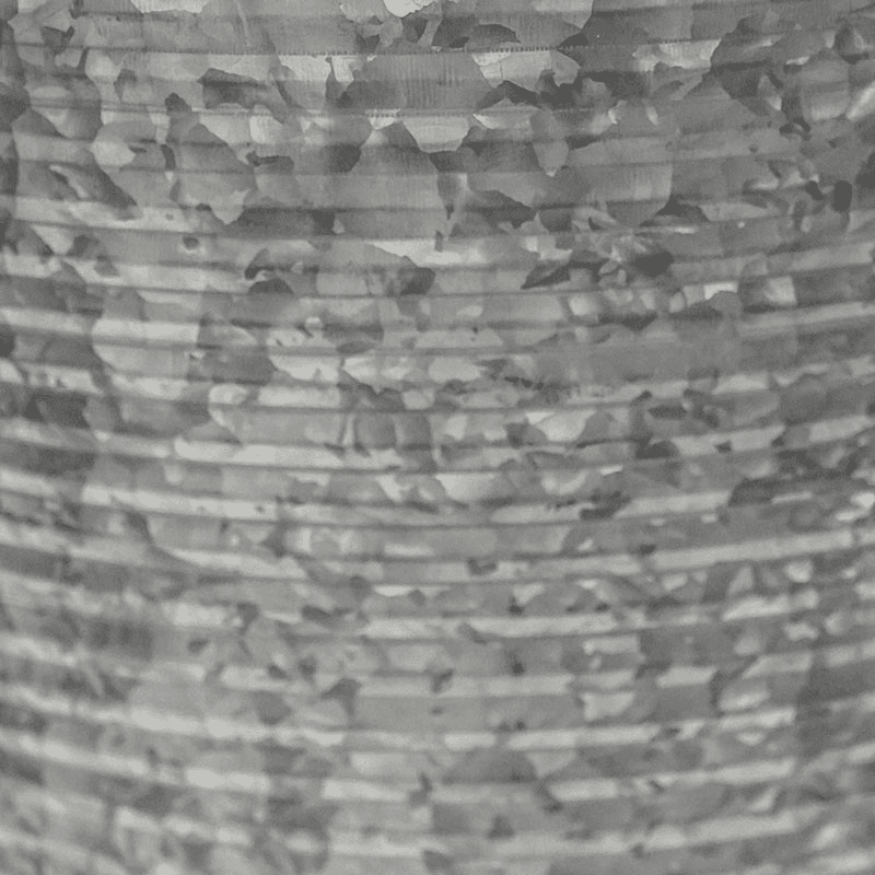 Galvanised Ribbed Planter, D37cm, Silver