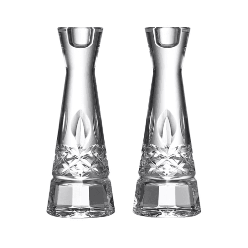 Image showing the Lismore Set of 2 Round Candlesticks, D7.5 x H20.5cm, Clear product.