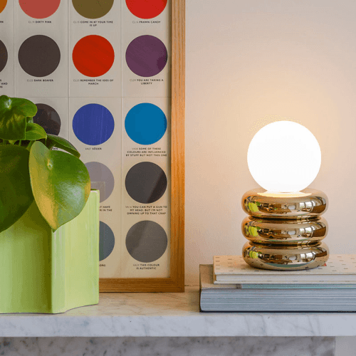 Image showing the Tube Cordless Table Lamp, H20cm, Brass product.
