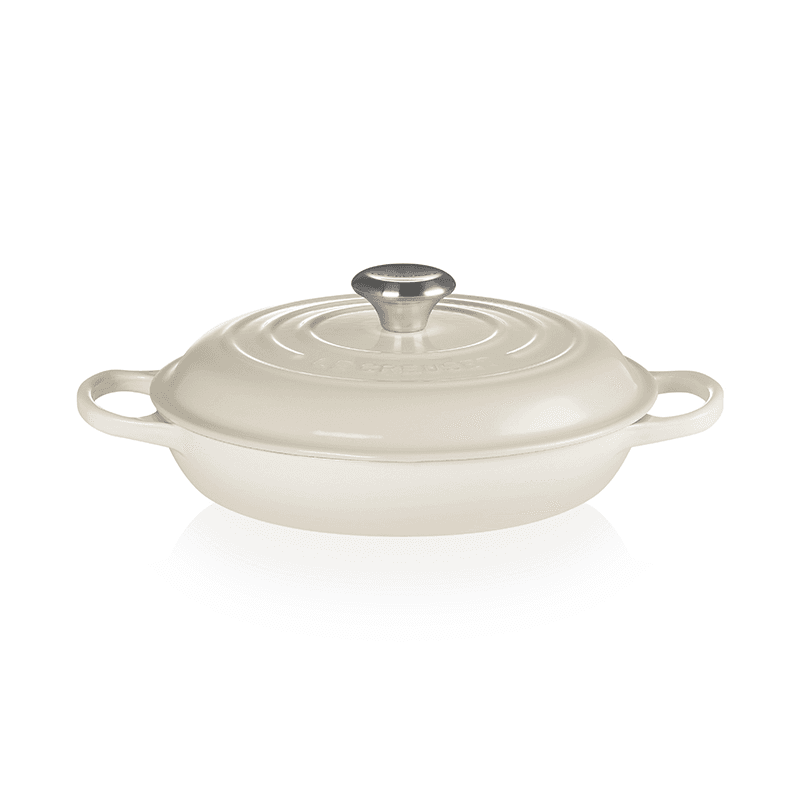 Signature Cast Iron Shallow casserole, 30cm - 3.2 litre, meringue