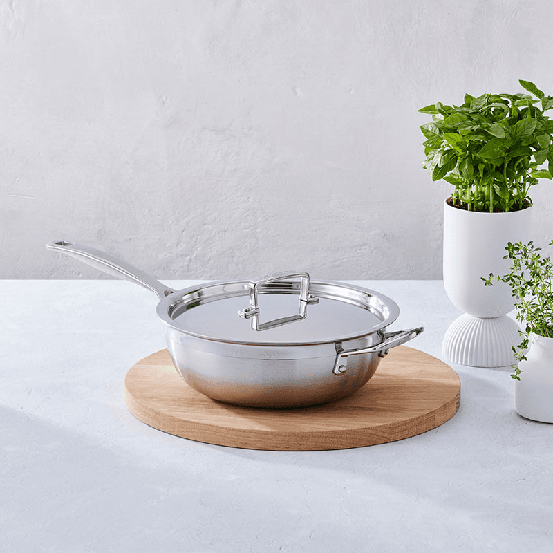 Classic 3-ply Non-Stick Chefs Pan, 24cm, Stainless Steel