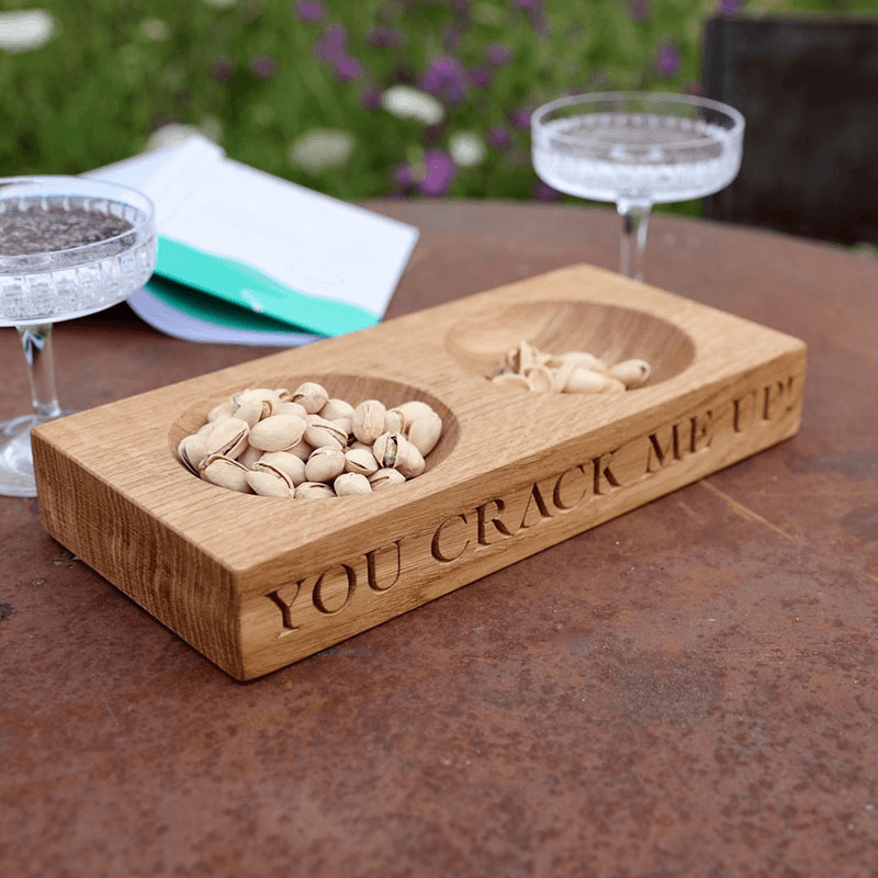 Engraved Pistachios Bowl, Oak