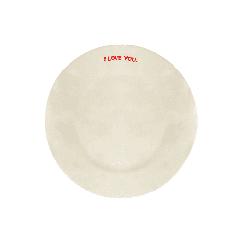 Image showing the I Love You Breakfast Plate, D22cm, Red product.