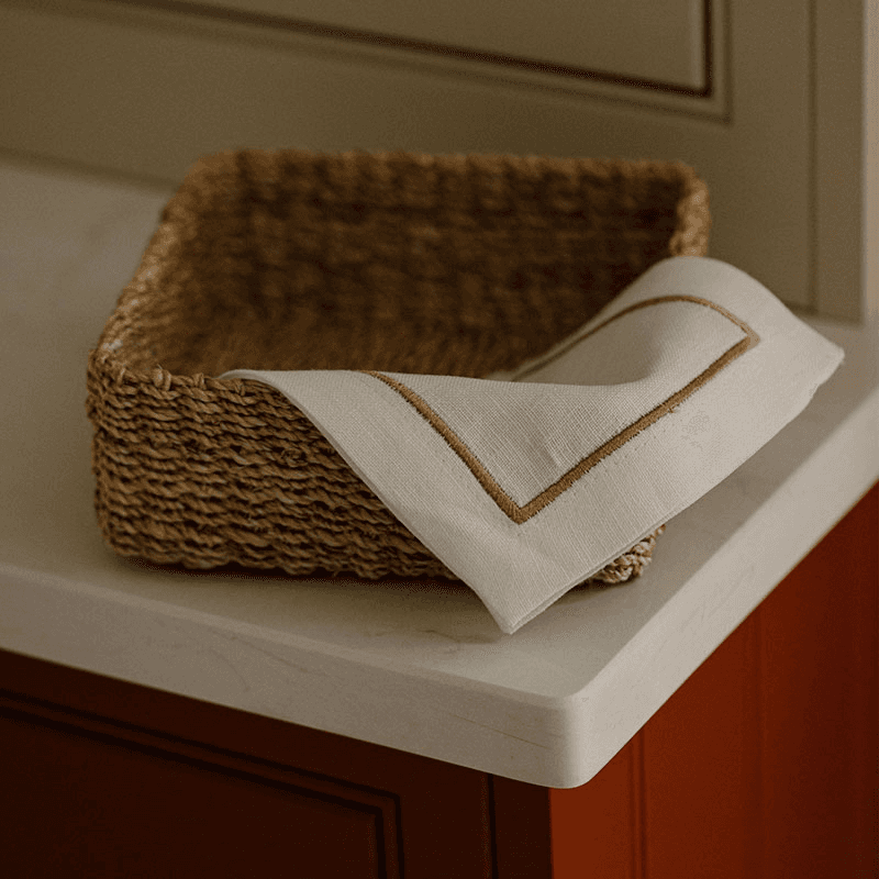 Abaca Square Storage Basket, Small, Natural