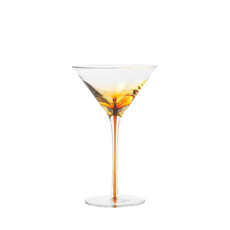 Mouth Blown Martini Glass, H19cm, Amber