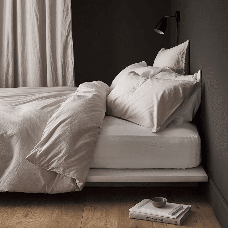 Relaxed Cotton Double Duvet Cover, Rose