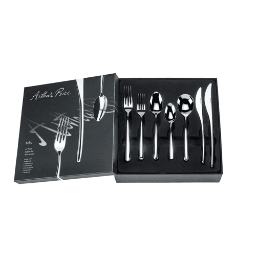 Image showing the Signature Echo 56 Piece 8 Person Boxed Cutlery Set, Stainless Steel product.