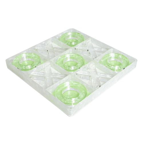 Image showing the Marble Tic Tac Toe, L25.5 x W25.5cm, Green & White product.