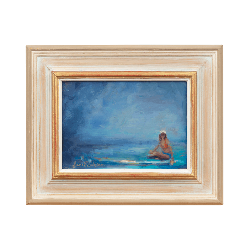 Sufer Framed Oil Painting on Board, 23 x 28cm, Multi