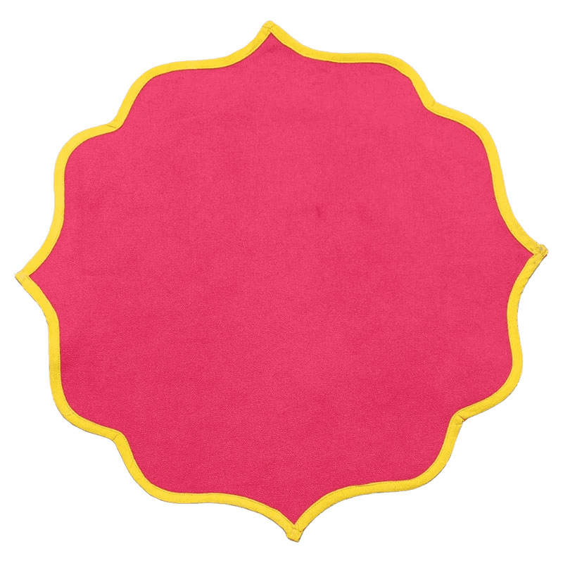Ikat Placemat, D40cm, Coral