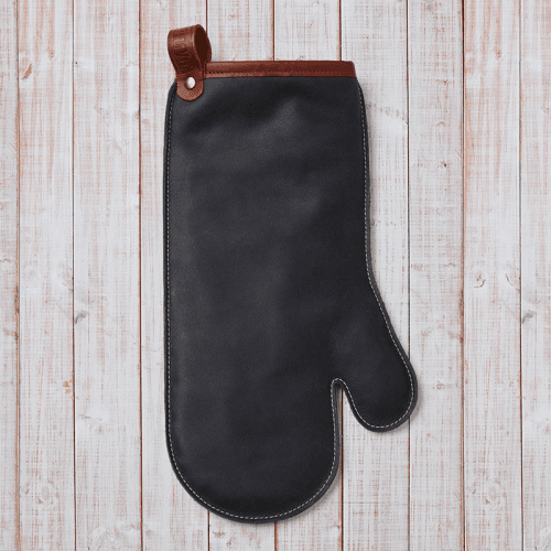 Image showing the Leather glove, H39 x W20.5 x L39cm, Black/Brown product.