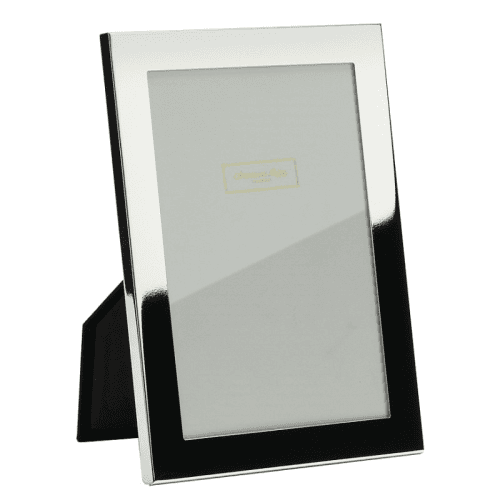 Image showing the Flat Border Photograph frame, 8 x 10", silver plate with velvet back product.