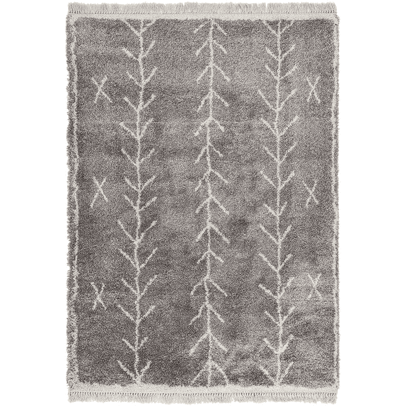 Rocco berber style rug, 160 x 230cm, Grey & Cream