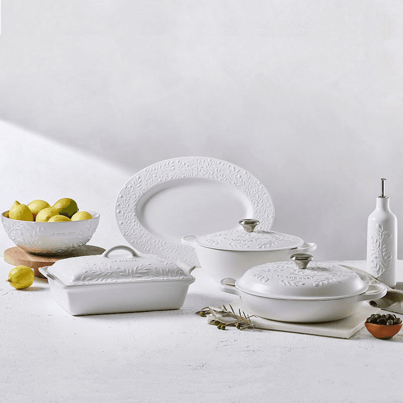 Olive Collection Stoneware Oil Cruet, 600ml, Cotton