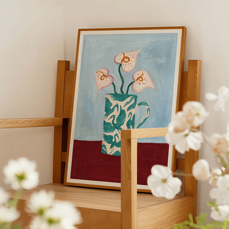 Herons Jug Print, A3, Teal