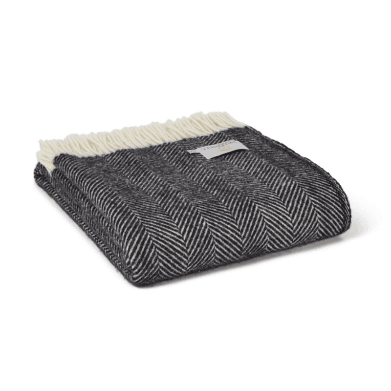 Fishbone Throw, 150 x 183cm, Black