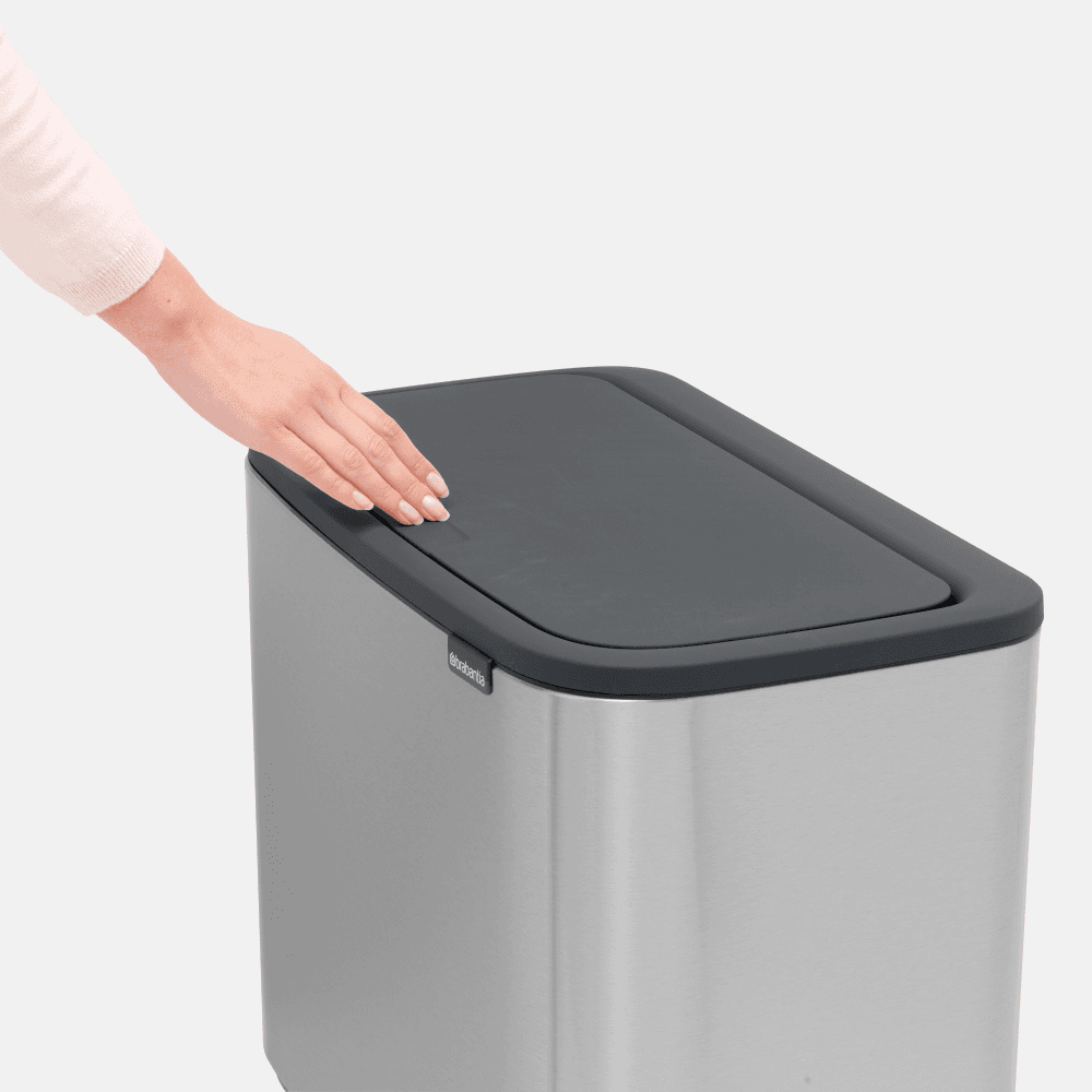 Bo Recycling Bin with 2 Inner Buckets, 34L Matt Steel Fingerprint Proof