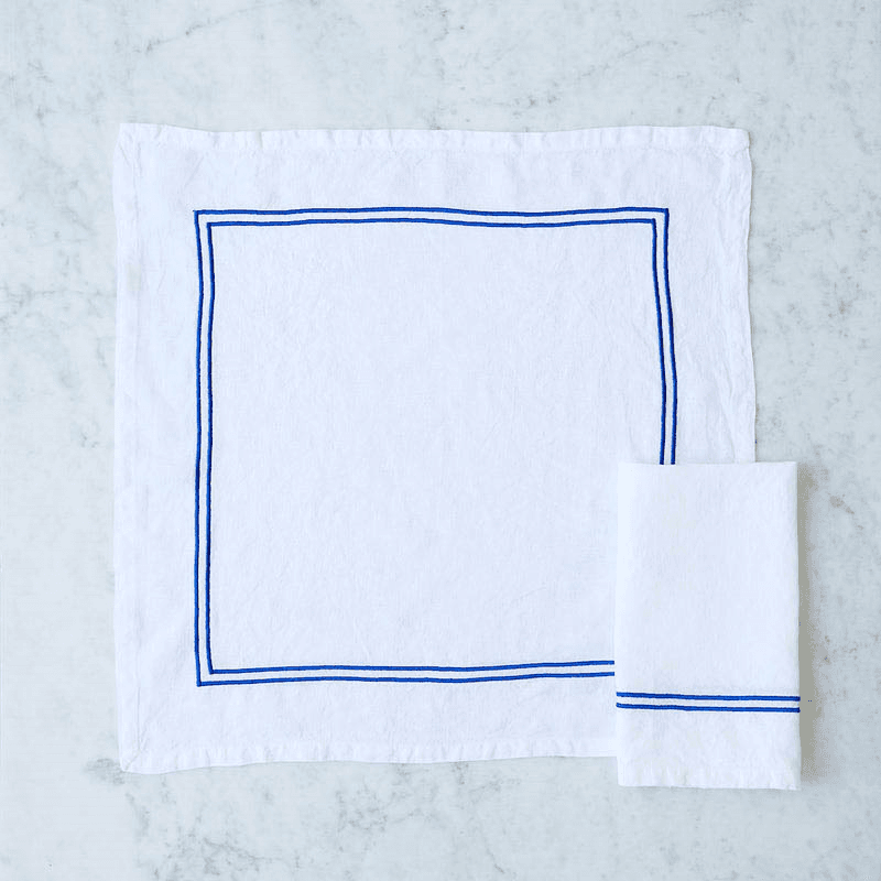 Set of Four Linen Napkins, 50 x 50cm, White