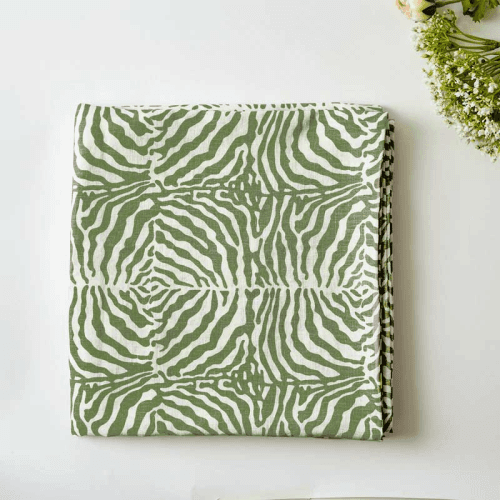 Image showing the Zebra Tablecloth, 145 x 300cm, Green product.