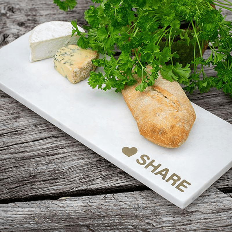 Marble Sharing Platter, L35 x W14cm, White