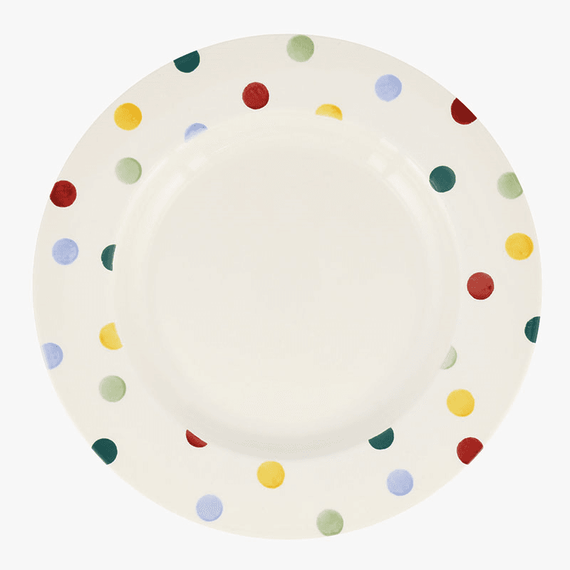 Polka Dot Plate, D27cm, Cream