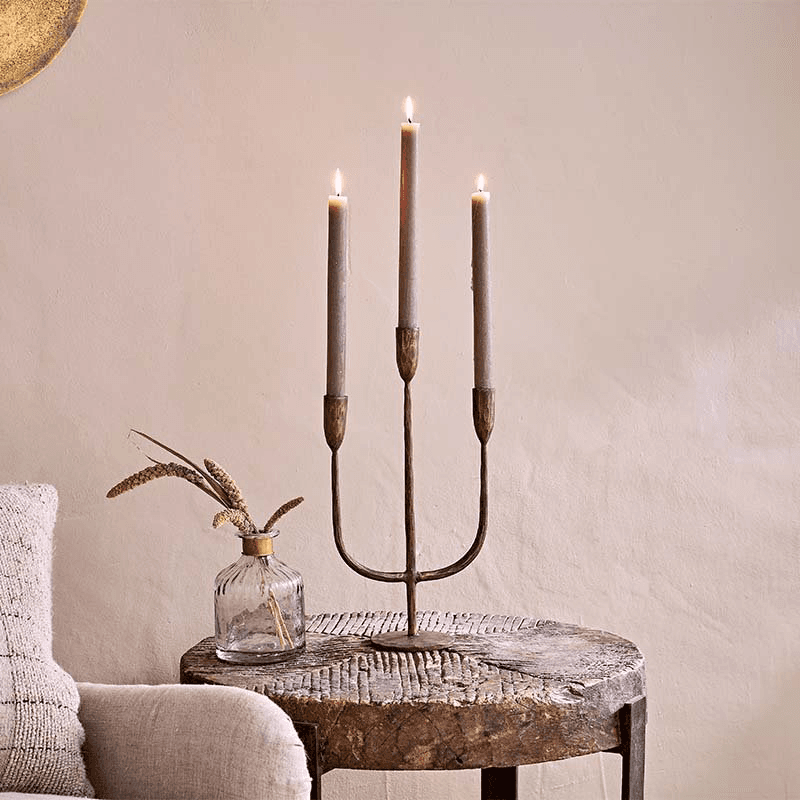 Mbata Candelabra, H39cm, Antique Brass
