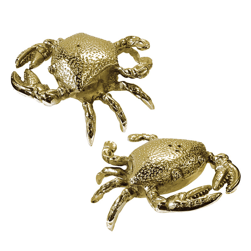 Crab Salt and Pepper Set, L10 x W9cm, Gold