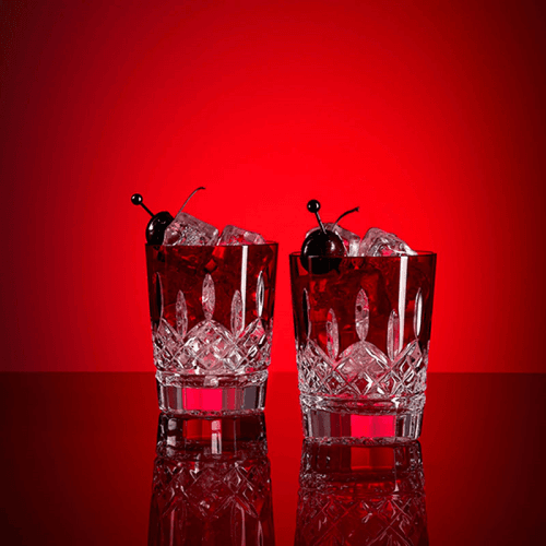 Image showing the Lismore Set of 2 Double Old Fashion Tumblers, 275ml, Red product.