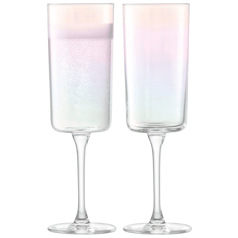 Iridescence Set of 2 Champagne Flutes, 210ml, Mother of Pearl
