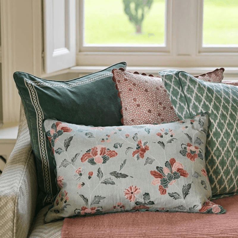 Shisho Velvet Cushion, 55 x 55cm, Forest Green